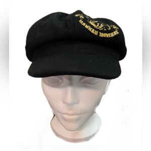 Black Newsboy Cap with Gold Embroidery Hannah Montana